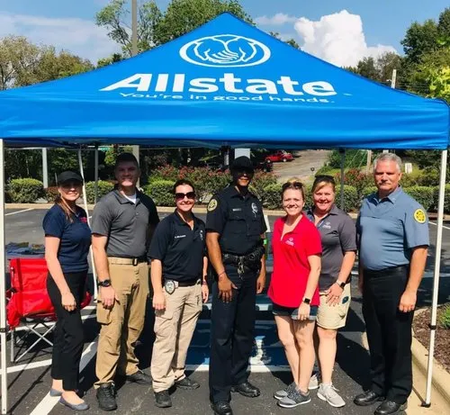 Emergency preparedness with local first responders providing education at the Fall Safety Festival with organizing agent, Alexis Goines.